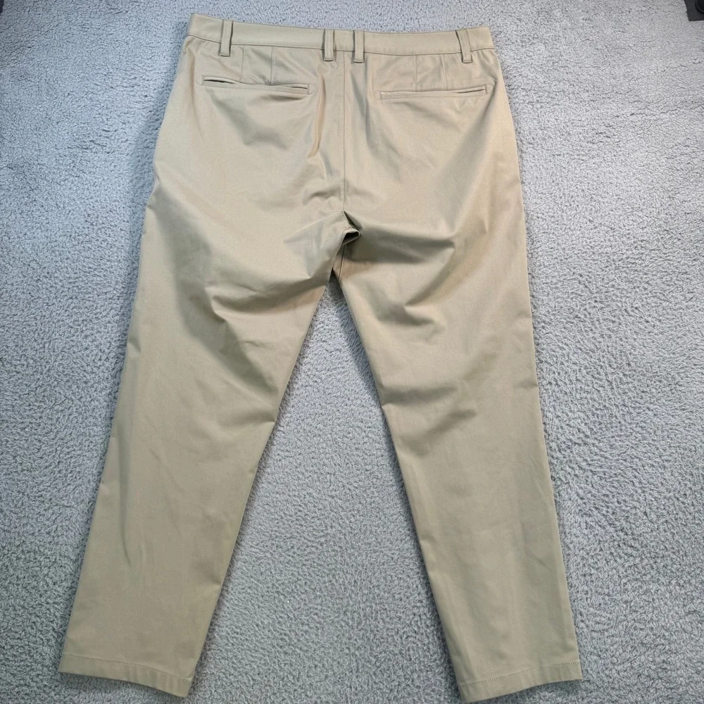 Rhone Commuter Pants Mens 36x27 Khaki Performance Stretch Slim Straight Chino